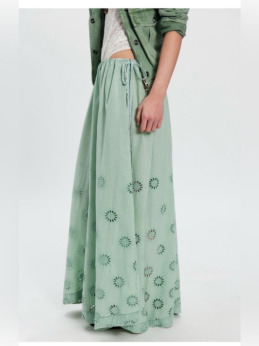 Free People sweet Serenade pull-on Eyelet Wide-Leg Pants - Picture 3 of 16